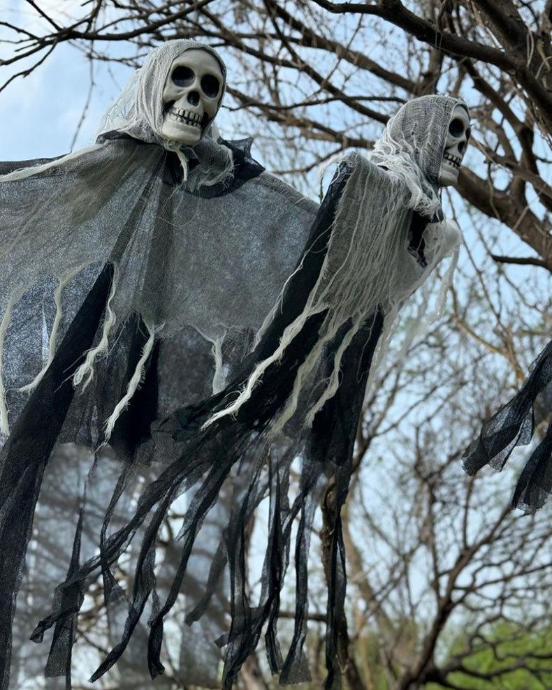 Fantasma colgante con luz LED para Halloween