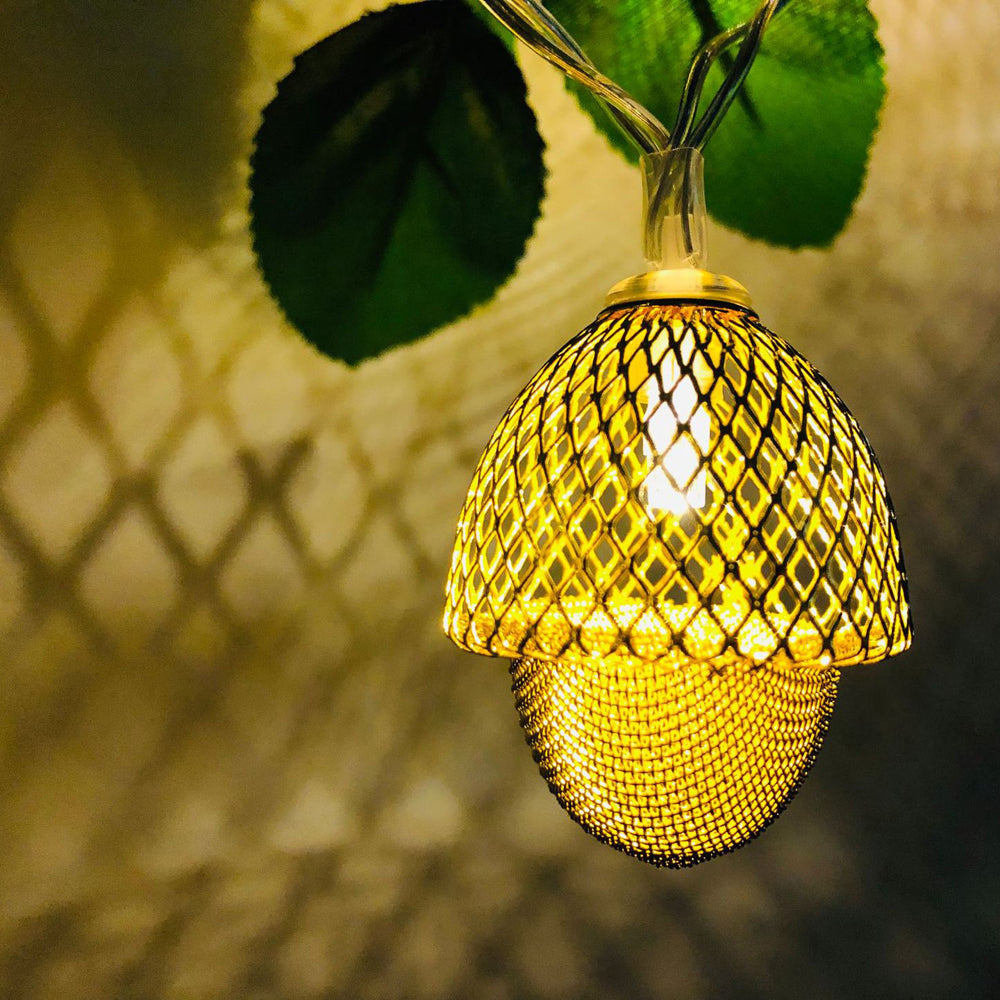 Guirlande lumineuse à LED en forme de gland en cuivre (10 LED)