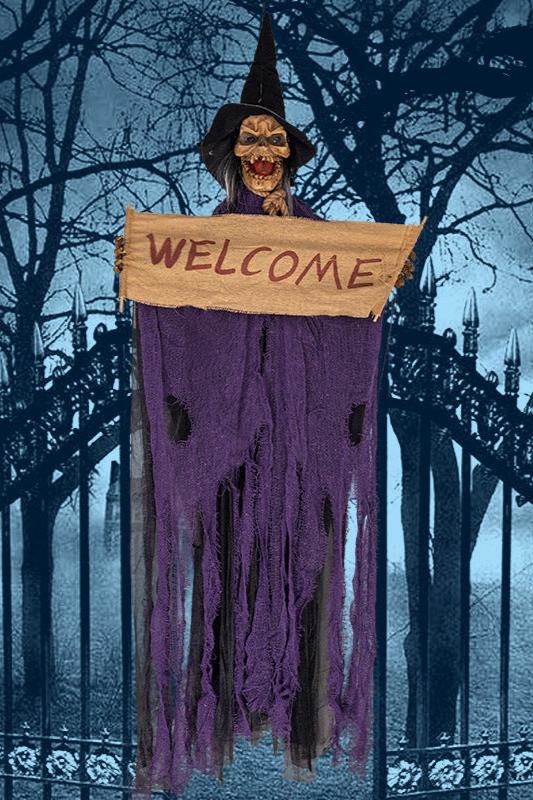 Décoration fantôme suspendue activée par le son pour Halloween