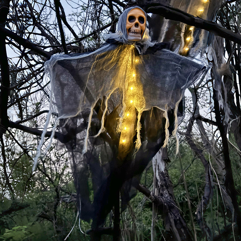 Fantasma colgante con luz LED para Halloween