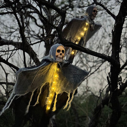 Fantasma colgante con luz LED para Halloween