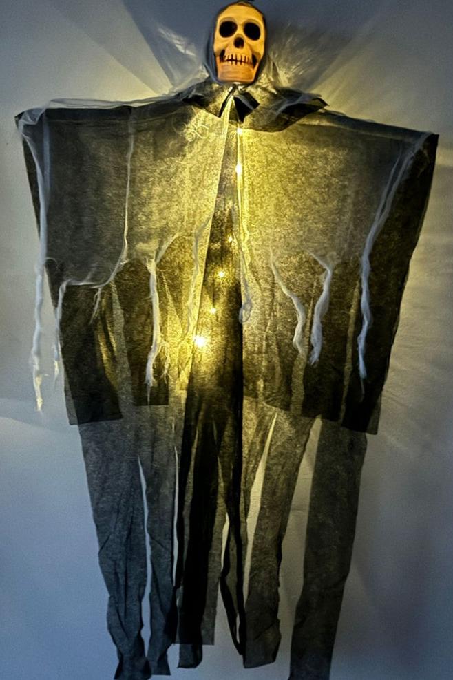 Fantasma colgante con luz LED para Halloween