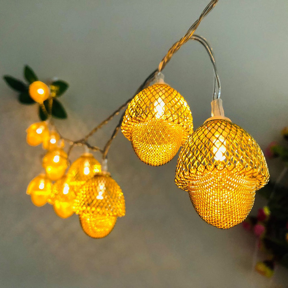 Guirlande lumineuse à LED en forme de gland en cuivre (10 LED)