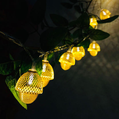 Guirlande lumineuse à LED en forme de gland en cuivre (10 LED)