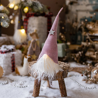 Décoration de gnome de Noël illuminée