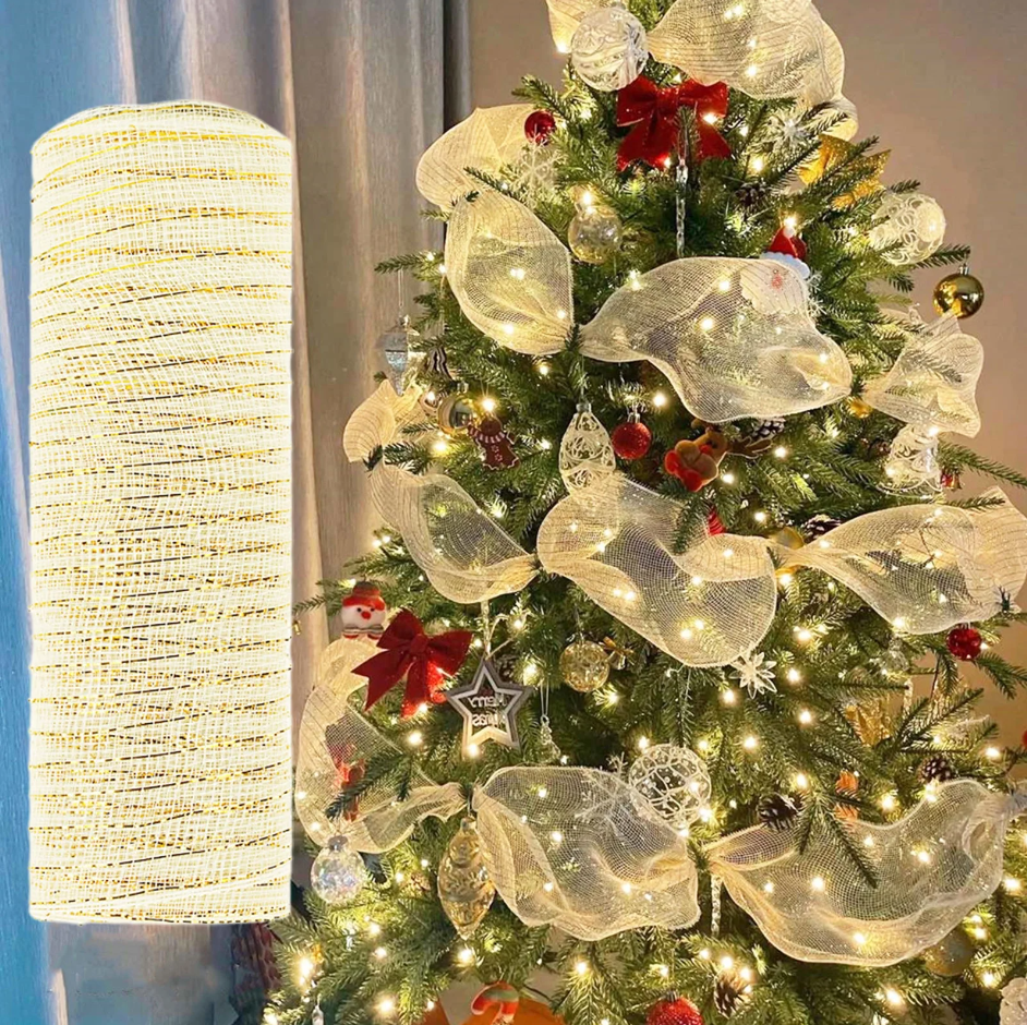 30 ft Elegant Christmas Tree Mesh Ribbon