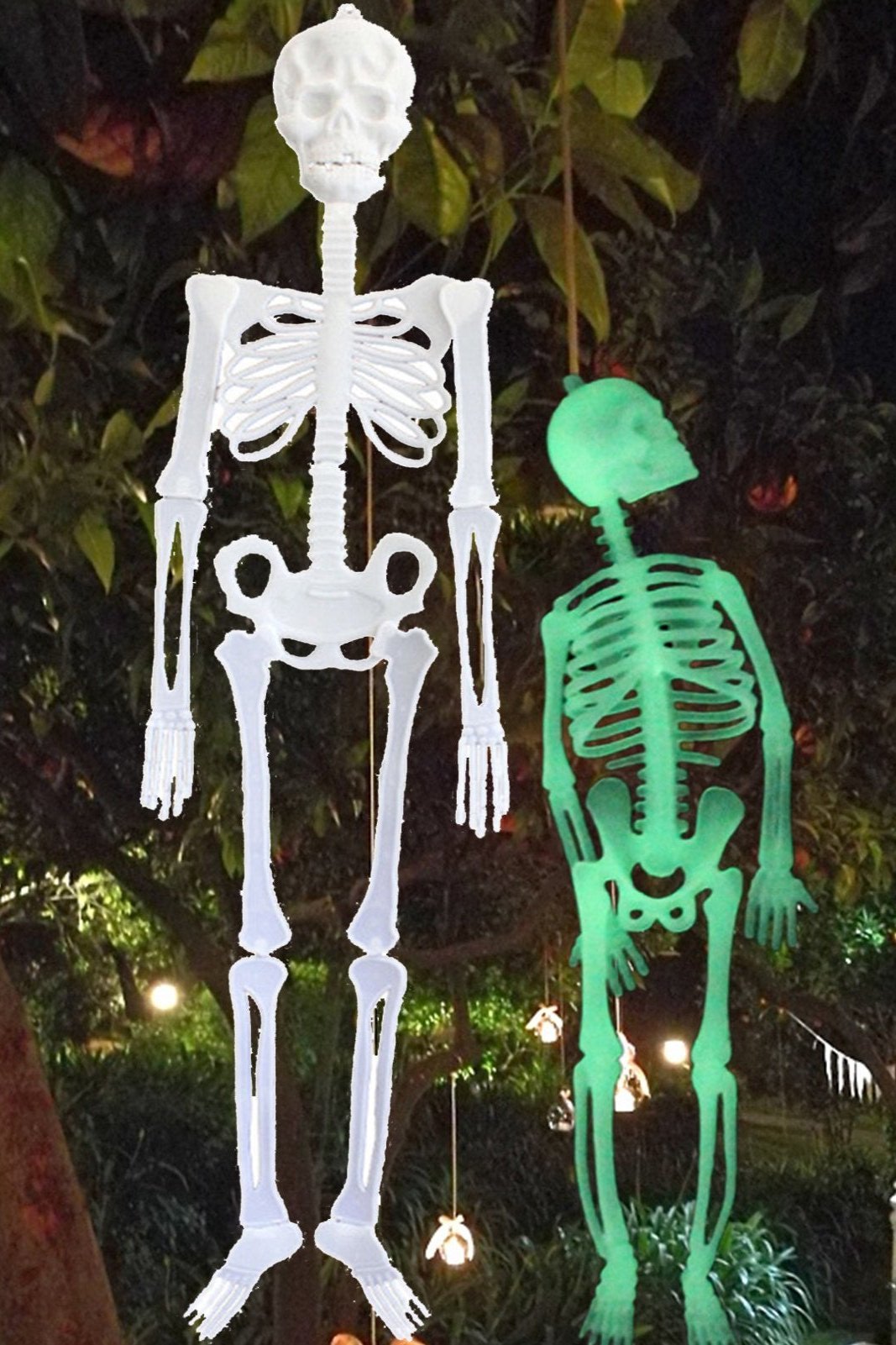 Decoración de esqueleto que brilla en la oscuridad para Halloween